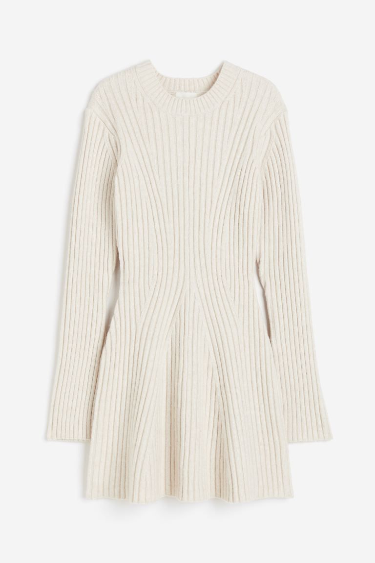 Rib-knit Dress - Natural white - Ladies | H&M US | H&M (US + CA)