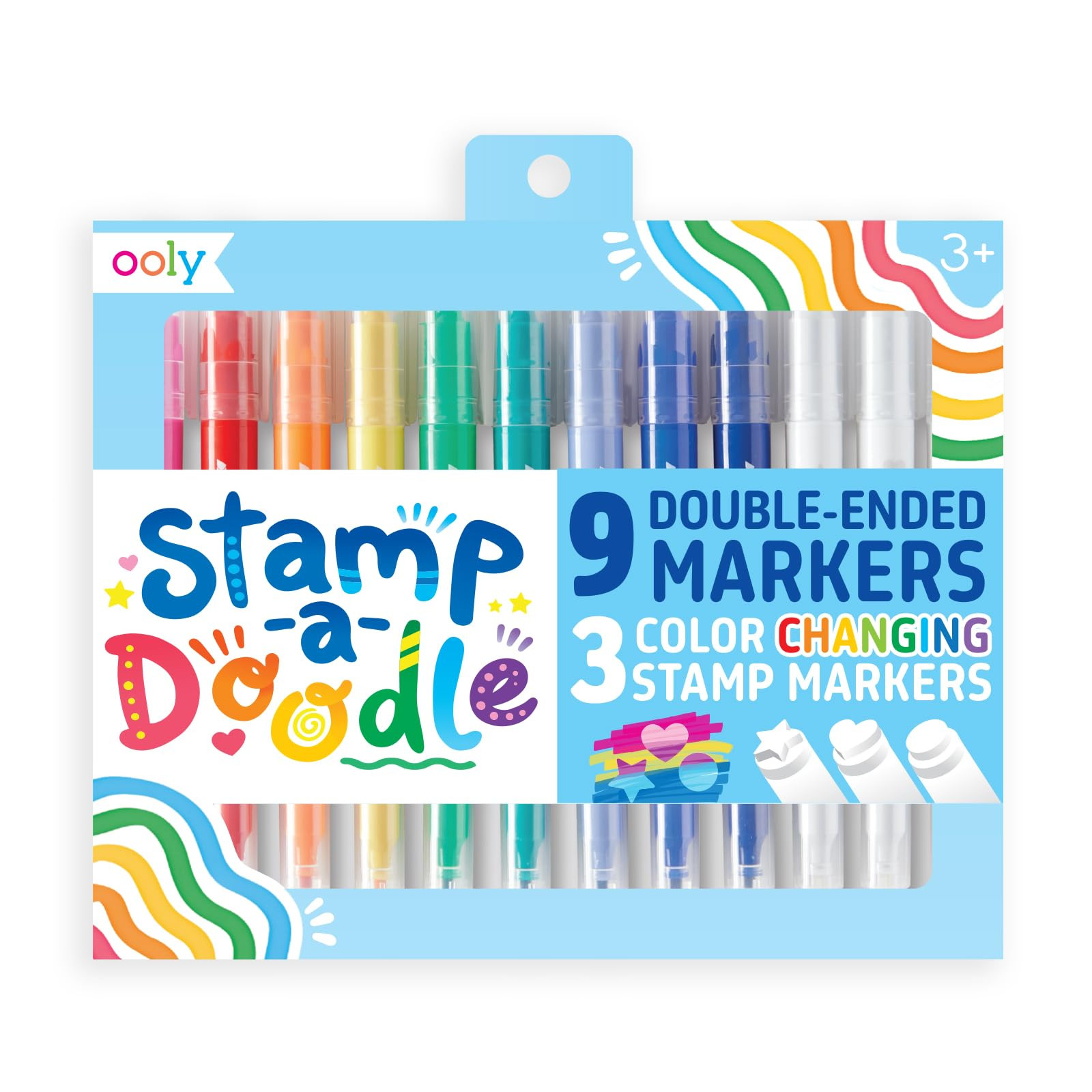Ooly Double-Sided Stamping Markers (Chisel and Point Tips) & 3 Color Changing Stamps, Stamp Marke... | Amazon (US)