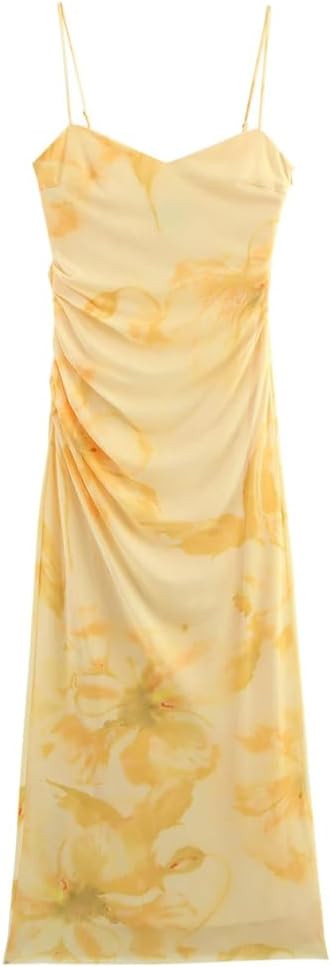 Women Summer Dress Printed Sheath Backless Elegant Party Evening Midi Dresses | Amazon (US)