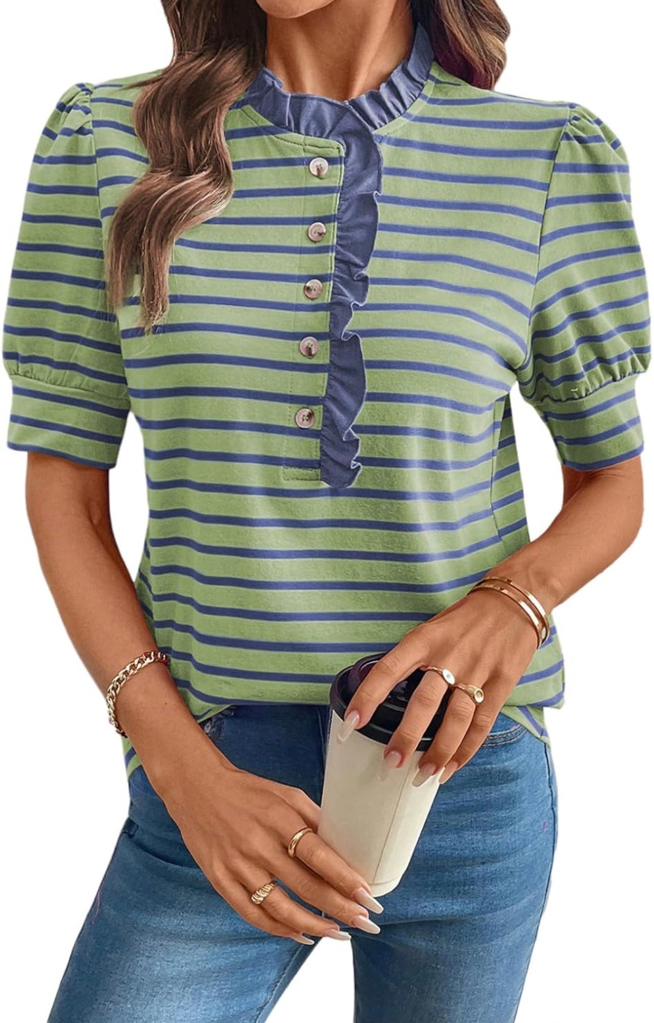 Ruffle stripe shirt under $20 from Amazonn

#LTKgrwm #LTKootd #LTKdayinmylife