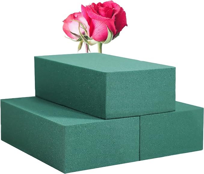 Floral Foam Blocks FLOFARE Pack of 3 Each (5.5"L x 3.1"W x 1.7"H) Green Wet & Dry Flower Foam for... | Amazon (US)