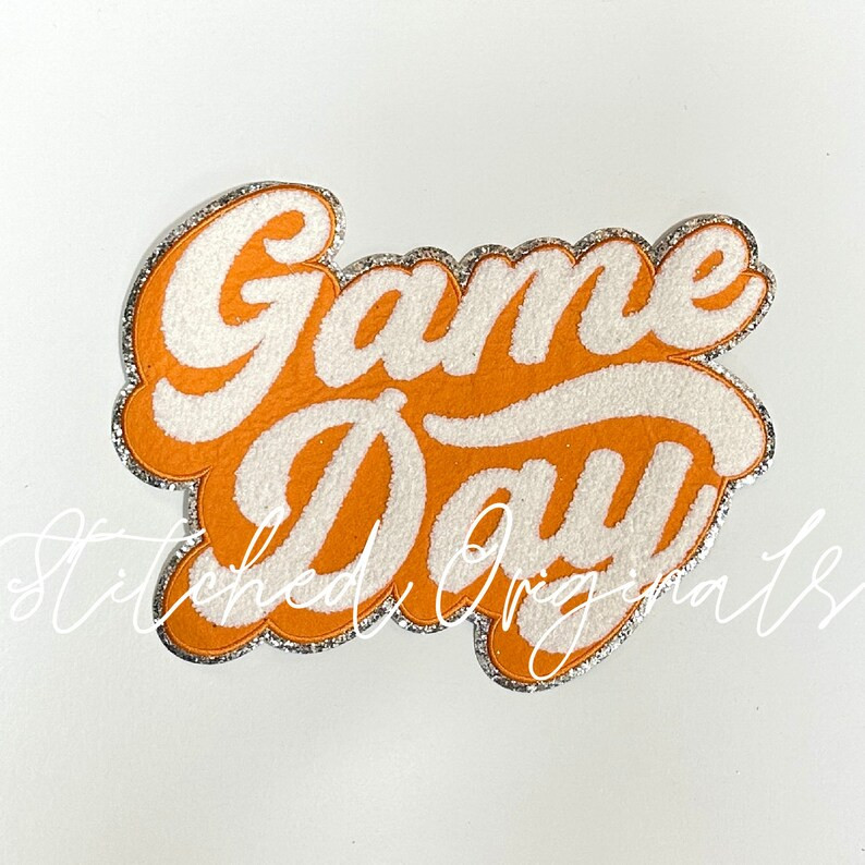 Game Day Orange Chenille Patch Iron on Patch Game Day Diy - Etsy | Etsy (US)