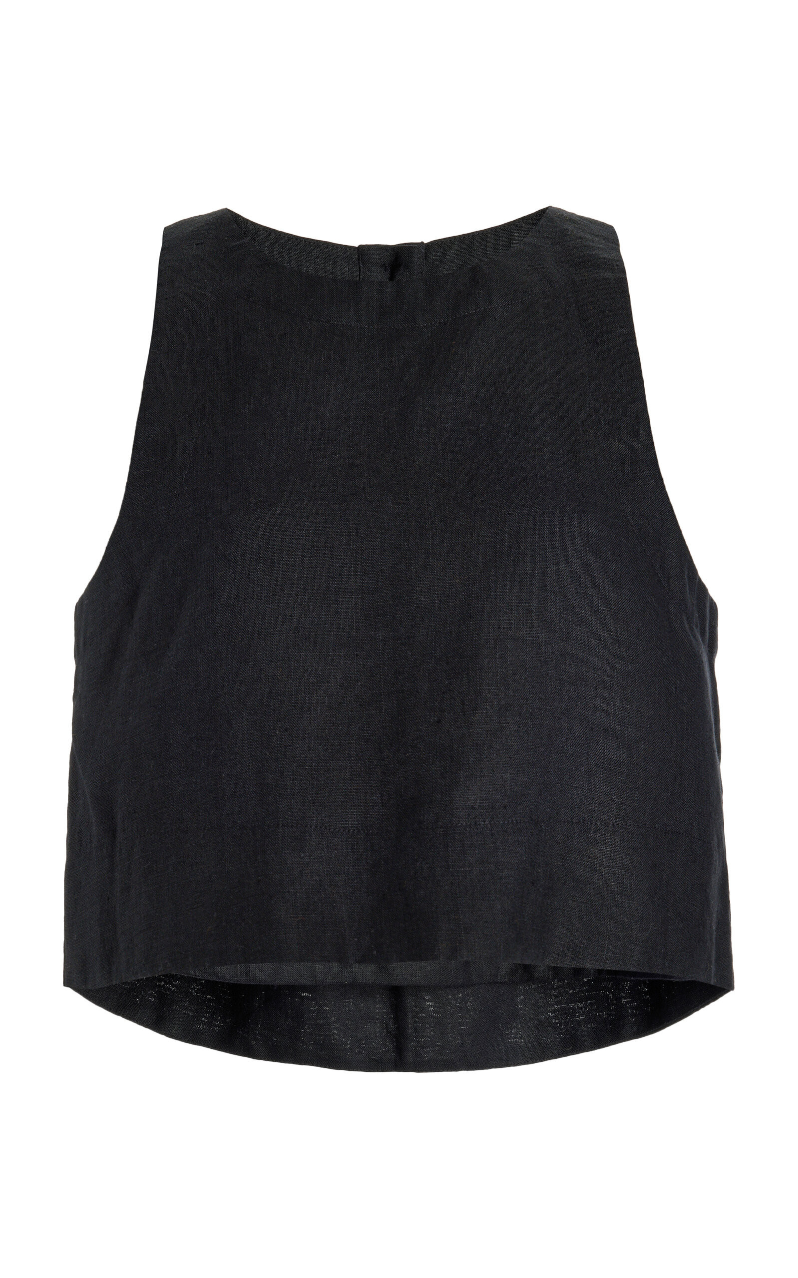 Posse - Exclusive Poppy Linen Cropped Top - Black - S - Moda Operandi | Moda Operandi (Global)