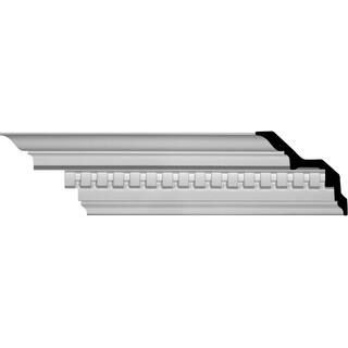 Ekena Millwork 5 in. x 5 in. x 94-1/2 in. Polyurethane Dentil Crown Moulding-MLD05X05X07DE - The ... | The Home Depot