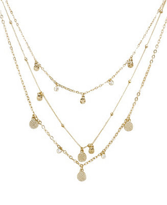 Crystal Detailed Triple Layer Necklace | Macy's