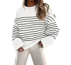ANRABESS Women's Crewneck Long Sleeve Oversized Fuzzy Knit Chunky Warm Pullover Sweater Top | Amazon (US)