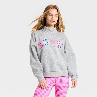 Women's Valentine's Day Mock Neck Sweatshirt - JoyLab™ | Target
