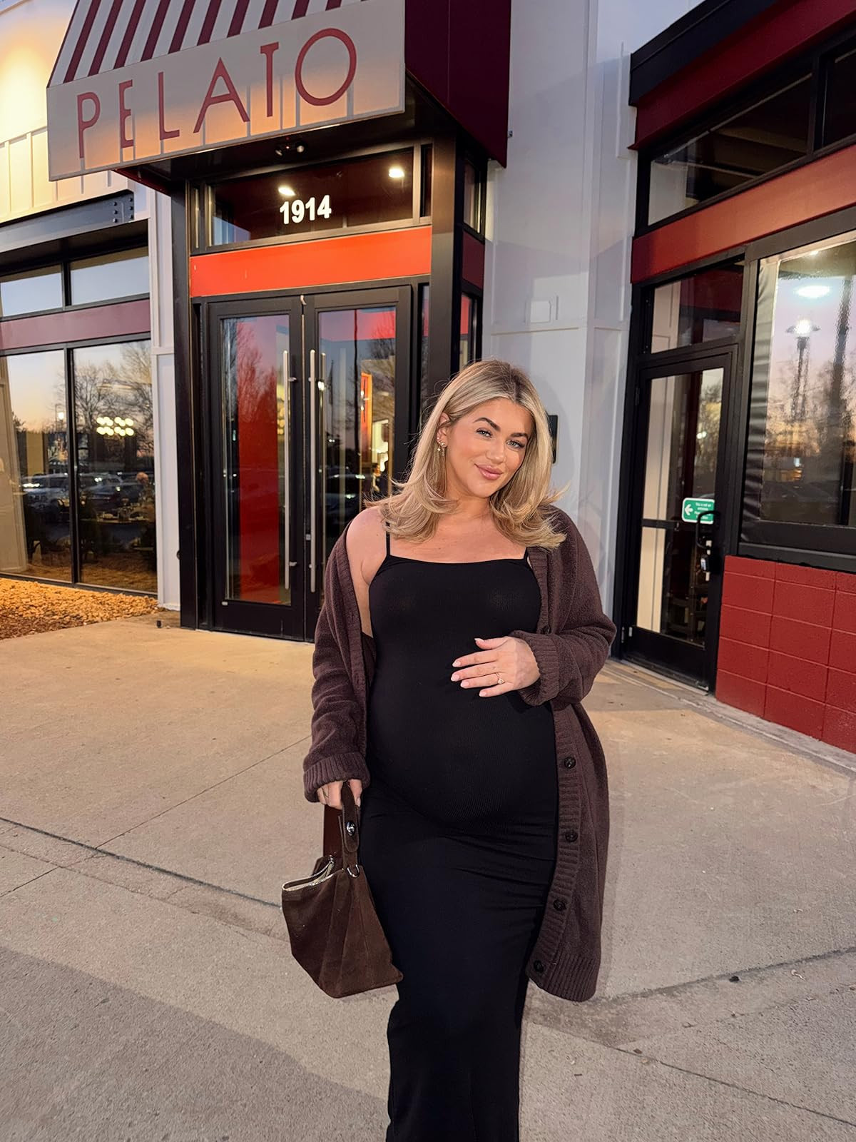 Date night outfit from this weekend🤎 

Dress- large 
Cardigan- large

#LTKBump #LTKSpringSale #LTKootd