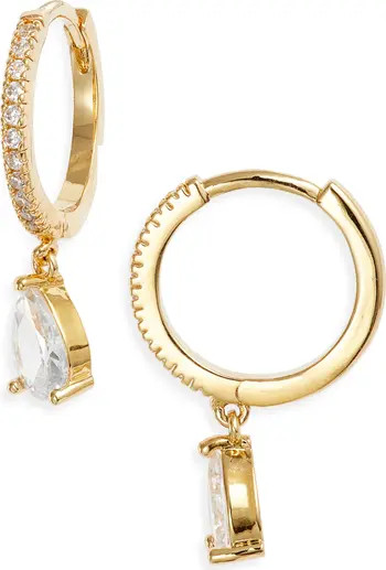 Nordstrom Demi Fine Cubic Zirconia Drop Huggie Hoop Earrings | Nordstrom | Nordstrom