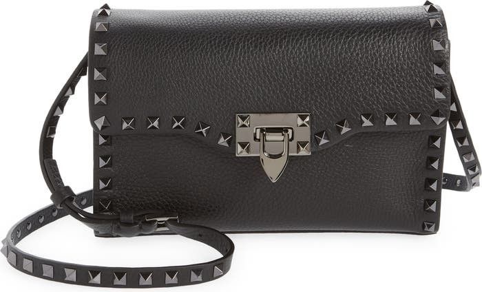 Valentino Garavani Small Rockstud Leather Shoulder Bag Black Bag Bags Nordstrom Sale | Nordstrom