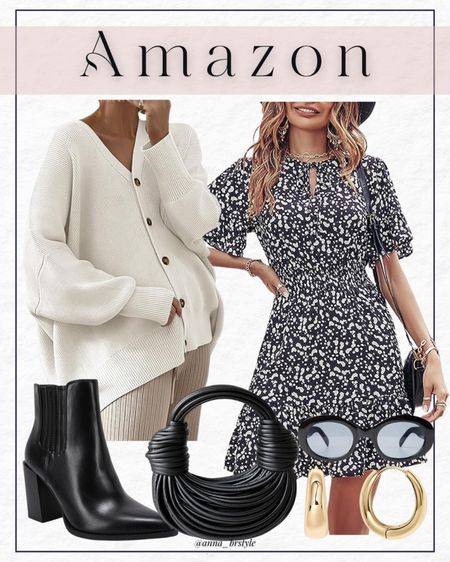 Fall dress, fall outfit ideas, fall style, cardigan, booties, amazon finds, look for less 

#LTKfindsunder100 #LTKfindsunder50