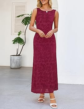 MEROKEETY Womens 2026 Summer Floral Maxi Dress Sleeveless Tie Waist Elegant Formal Bodycon Weddin... | Amazon (US)