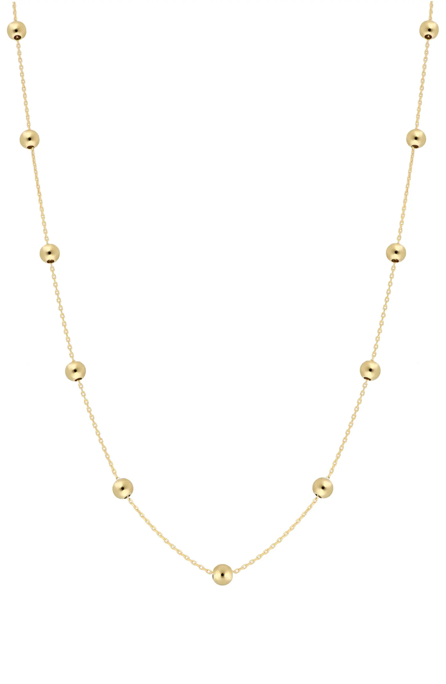 Mykonos 14K Gold Bead Station Necklace | Nordstrom