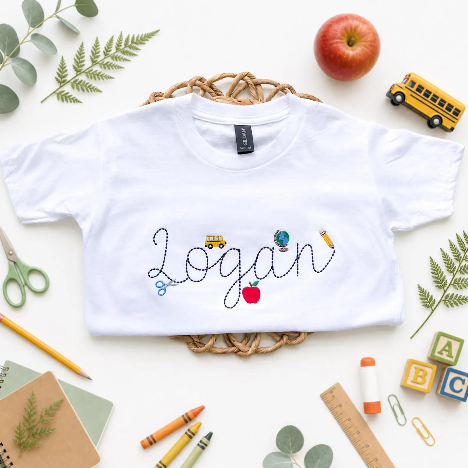 Embroidered School Shirt , Kids Back to School Personalized Name Tee, Boys Girls - Etsy | Etsy (Global)