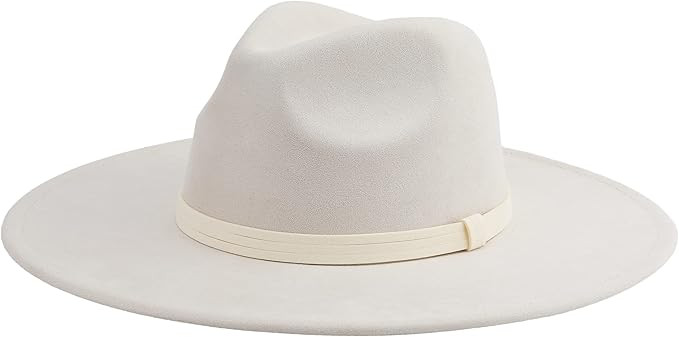 Big Wide Brim Fedora Hat for Women Large Felt Panama Rancher Hat | Amazon (US)
