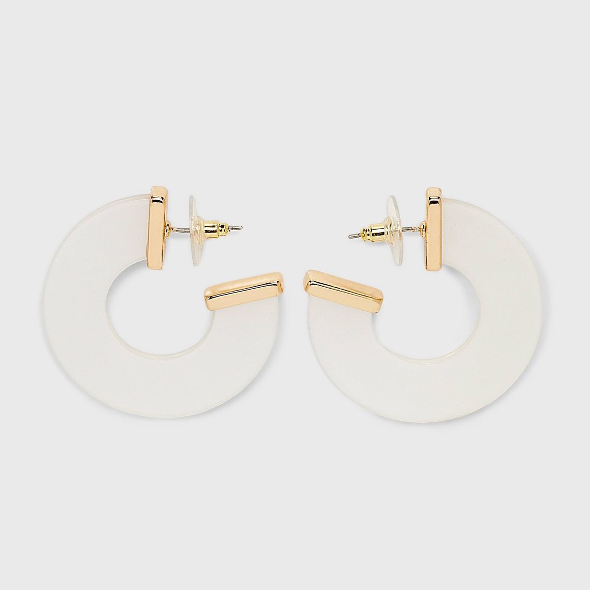 Acrylic Flat Pearl Hoop Earrings - A New Day™ Gold | Target