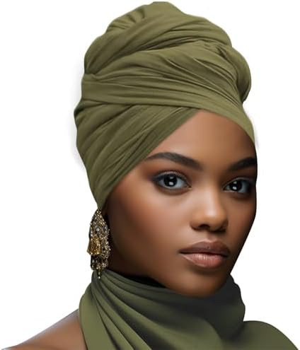 Stretch African Head Wraps for Multiple color options Women - Long Jersey Turban Headwraps, Head ... | Amazon (US)