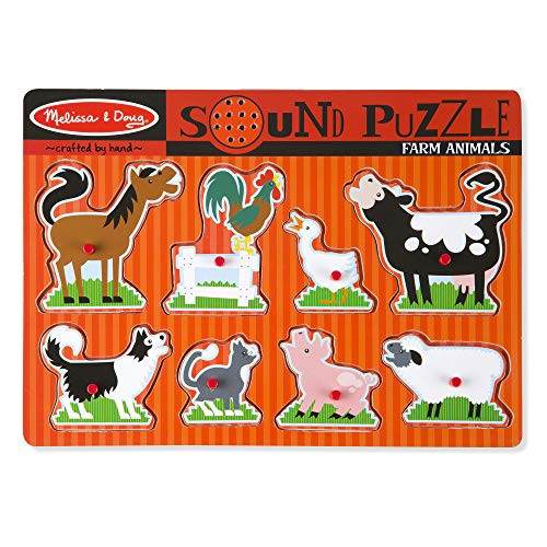 Melissa & Doug Farm Animals Sound Puzzle - Wooden Peg Puzzle With Sound Effects (8 pcs) | Amazon (US)