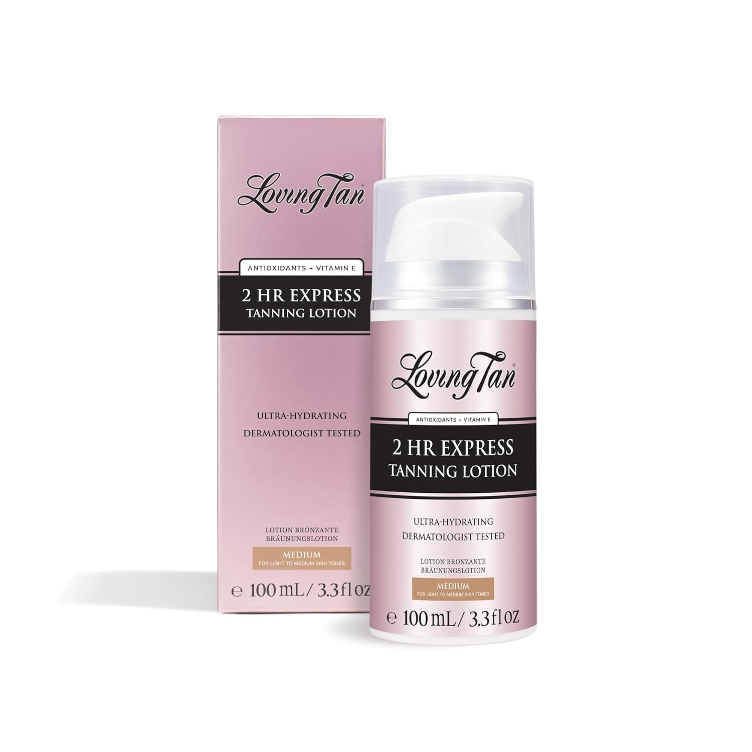 Loving Tan NEW 2 Hr Express Self Tanning Body Lotion, Medium - Hydrating Natural-Looking Glow Sun... | Amazon (US)