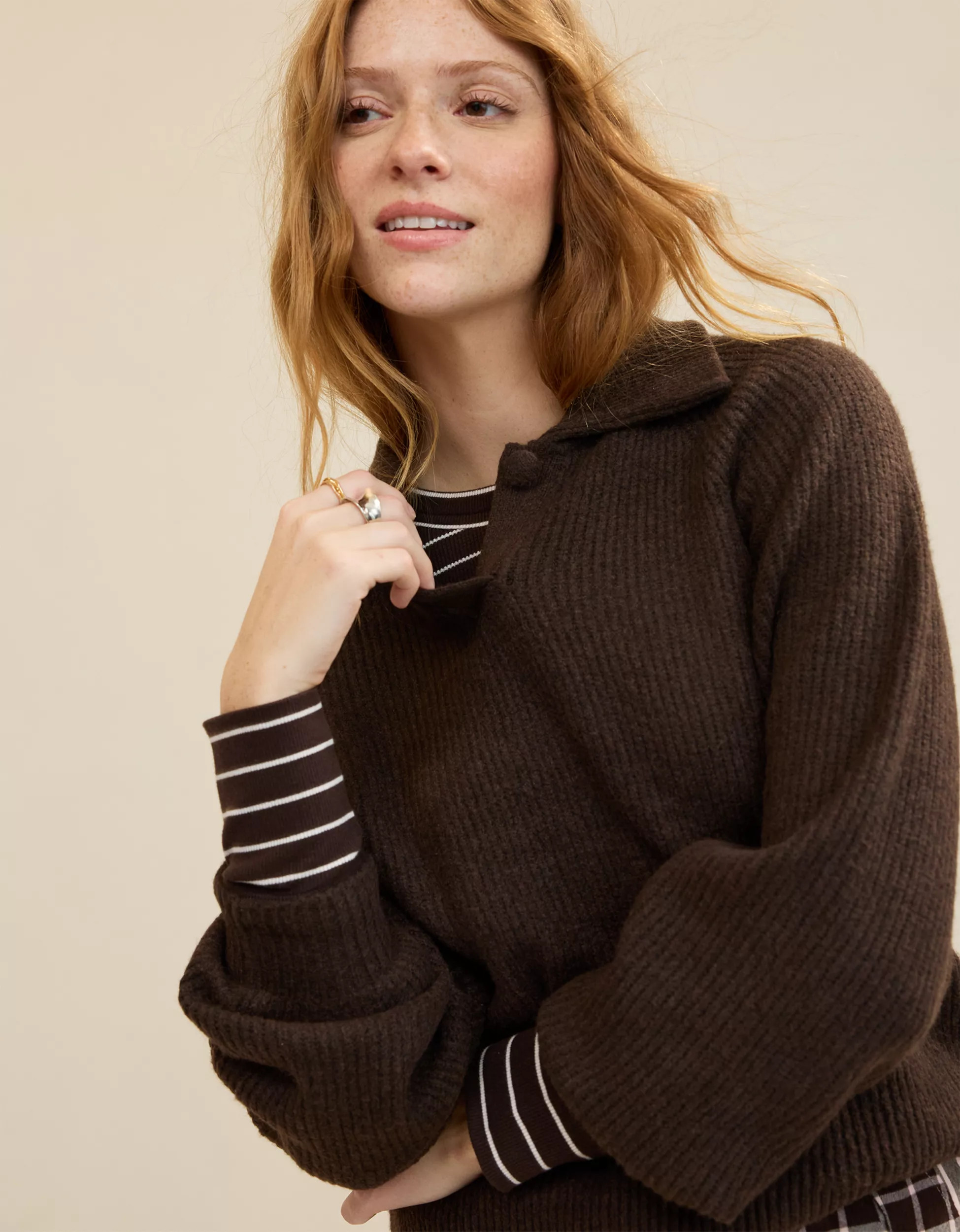 Aerie Classic Quarter Button Sweater | Aerie