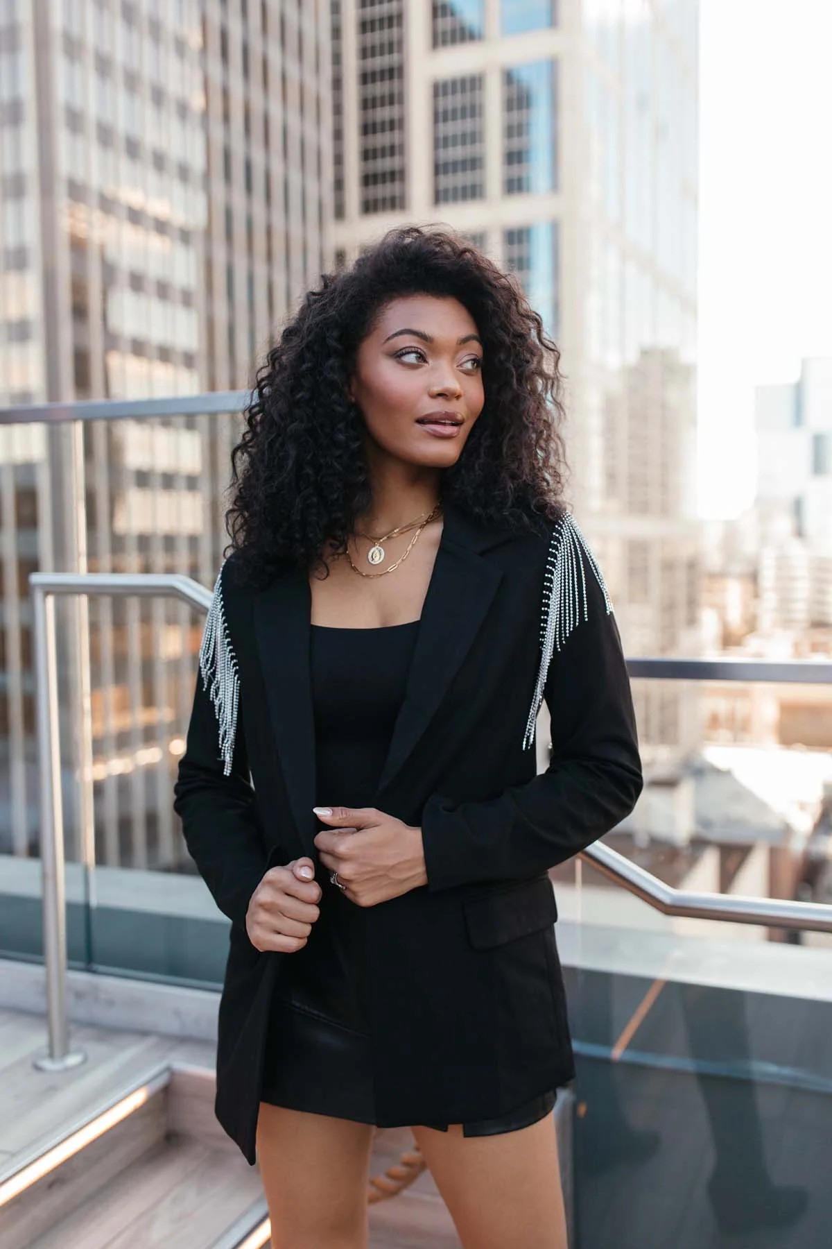 Rhinestone Fringe Blazer | The Post