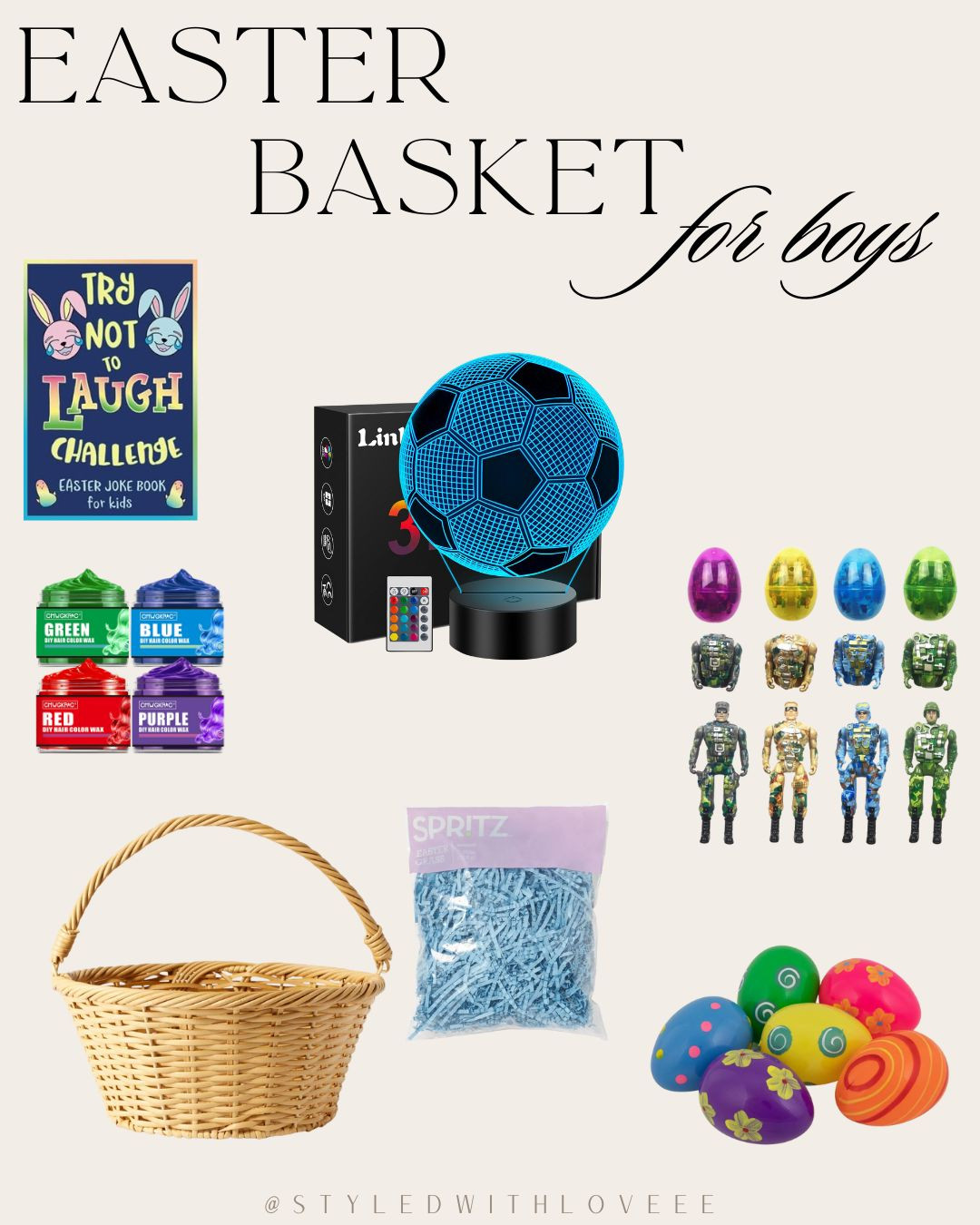 Fun-filled Easter basket ideas for boys! ⚽🐣 The 3D Soccer Lamp, Try Not to Laugh Challenge Book, and Linx Hyperspeed Game bring excitement, while Army Action Figures, Easter Egg Surprise Toys, and Bouncing Discs add adventure! 🏆💙

#EasterGifts #ForHim #SpringFun #AmazonFinds #EasterBasketIdeas #GiftGuide #HolidayGifting #ChicEssentials #StyledWithLoveee #SpringFavorites 

 #LTKSpringSale #LTKFindsUnder50 #LTKFindsUnder100