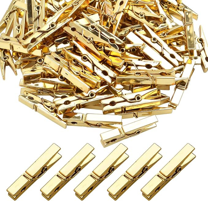 Mini Plastic Clips, 100 Pieces Utility Photo Clips Paper Peg Clothes Line Clips - 3.5 x 0.5 x 0.7... | Amazon (US)