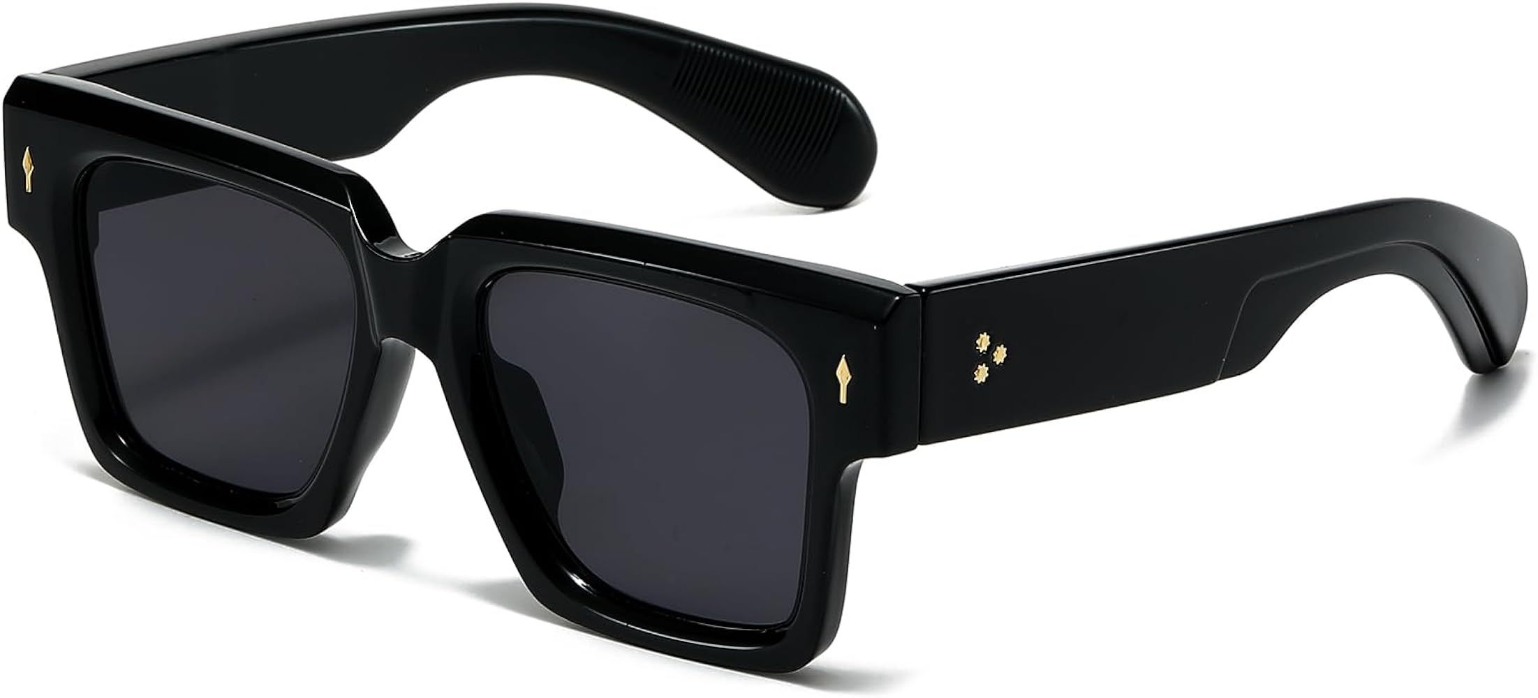EYLRIM Square Frame Sunglasses for Women Men Trendy Thick Frame Rectangle Sun Glasses Black Shade... | Amazon (US)