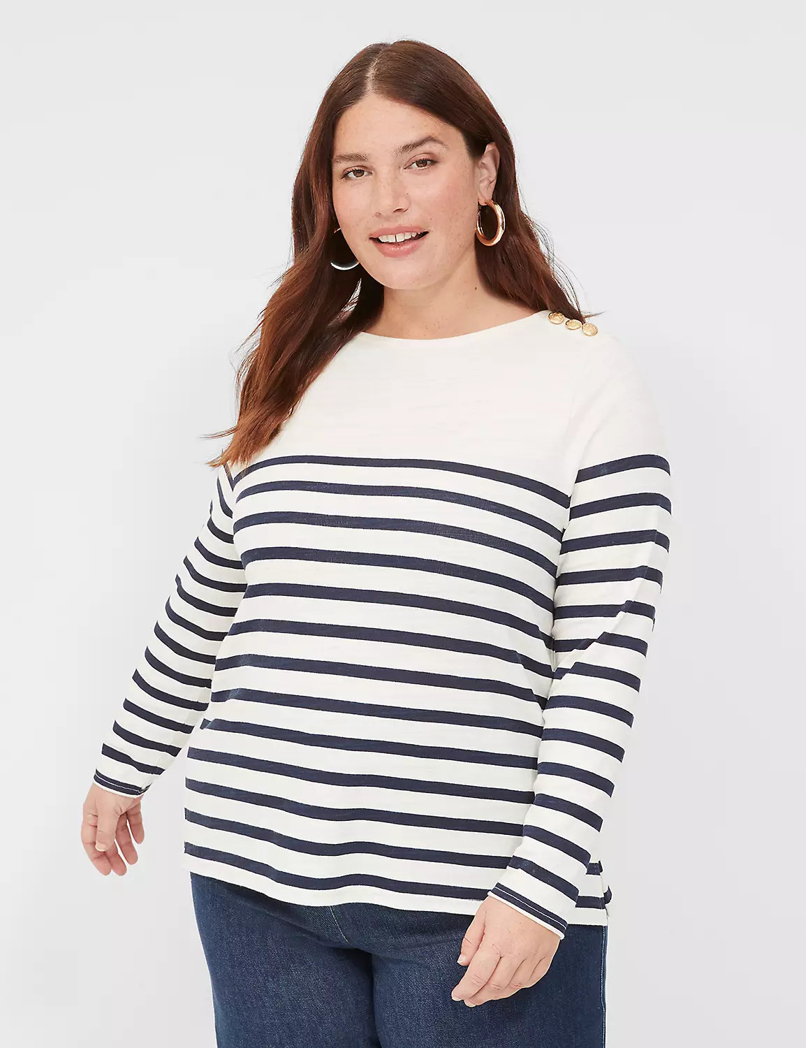 Long-Sleeve Boatneck Top | LaneBryant | Lane Bryant (US)
