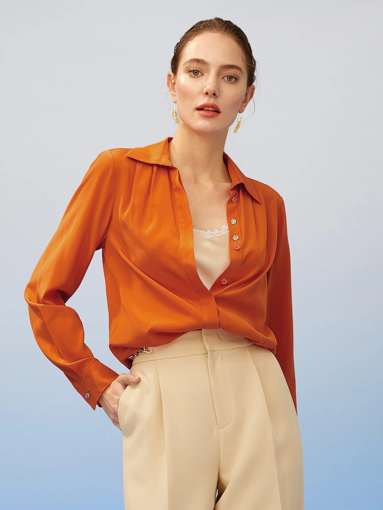 MOTF PREMIUM SILK BUTTON-UP SHIRT | SHEIN