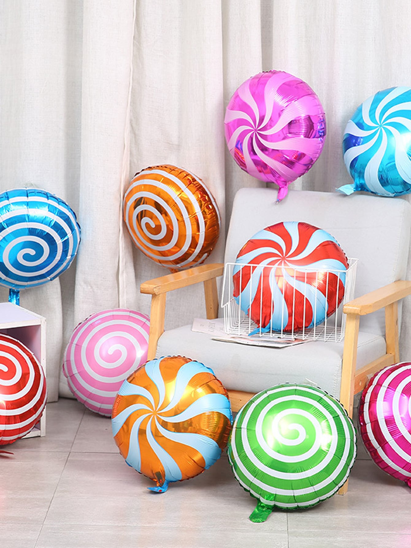 HomeHome & LivingEvent & Party SuppliesDecorationsBalloons8pcs Random Color Lollipop Balloon | SHEIN