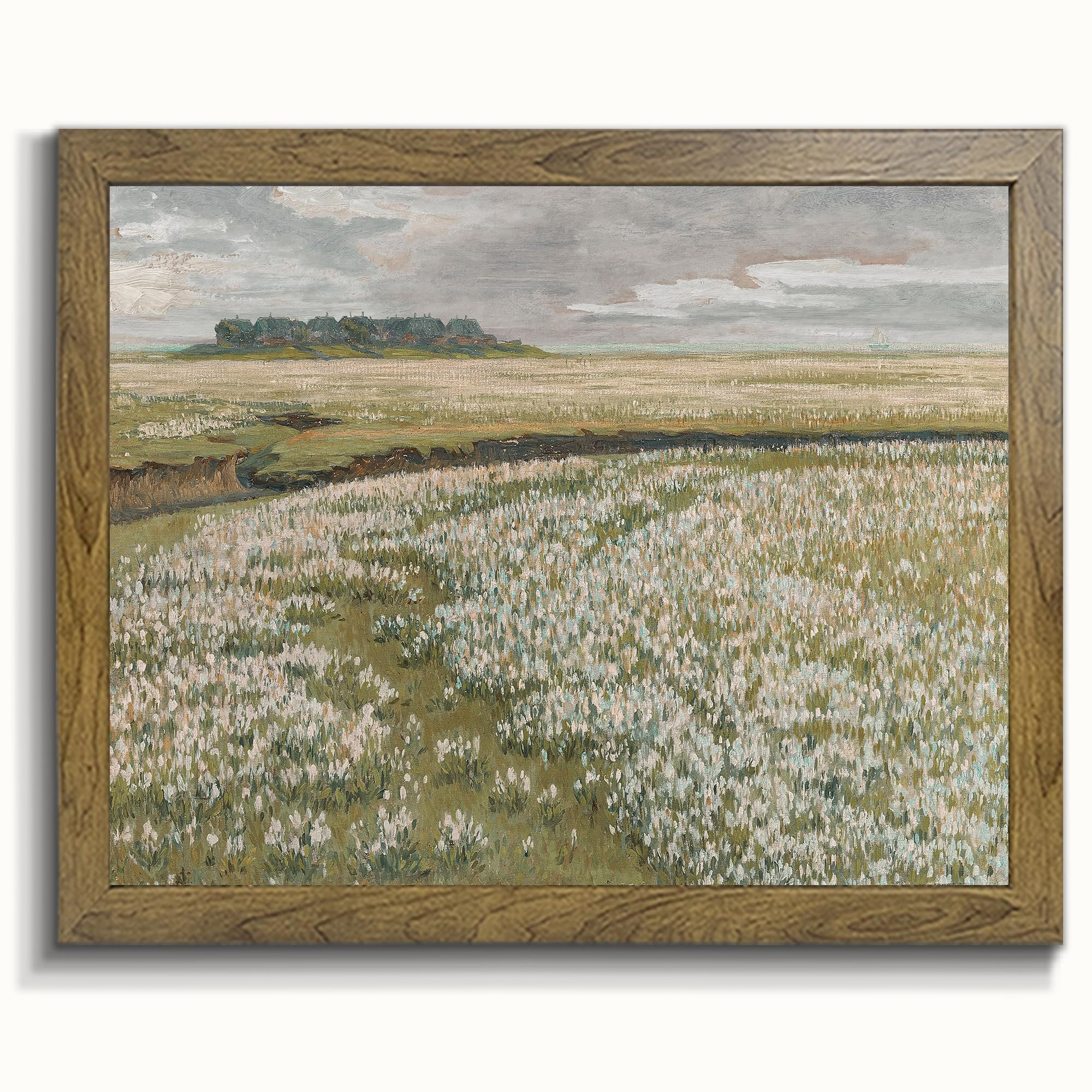 Spring Meadow Wall Art - Vintage Landscape Print， Framed Canvas Prints Wall Art Home Decor - Vi... | Amazon (US)