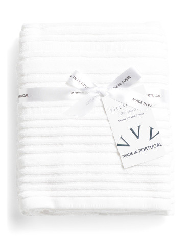 Made In Portugal 2pk Ribbed Zero Twist Hand Towels | TJ Maxx