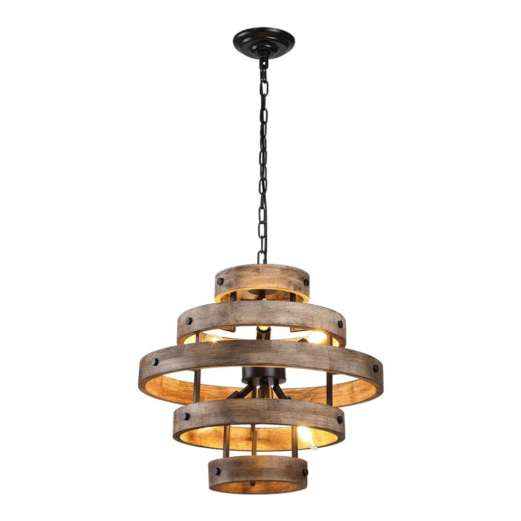 Dendy 6 - Light Unique/Statement Wood Geometric Chandelier | Wayfair North America