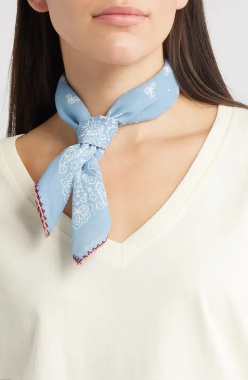 Treasure & Bond Floral Embroidered Bandana in Blue Bandana at Nordstrom | Nordstrom