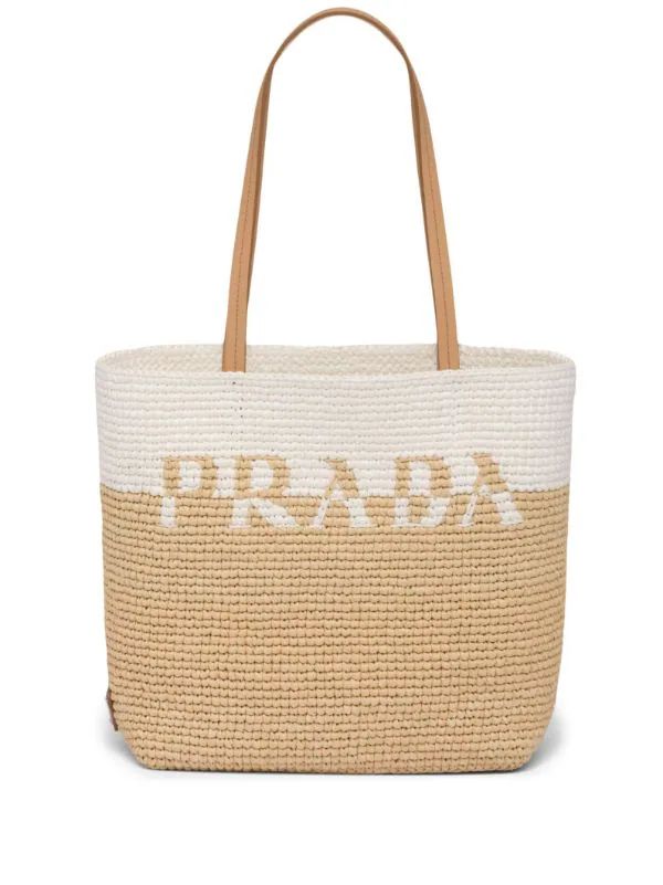 logo-woven raffia tote bag | Farfetch Global