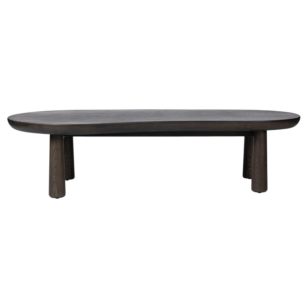 Clara Rustic Lodge Brown Oak Coffee Table | Kathy Kuo Home