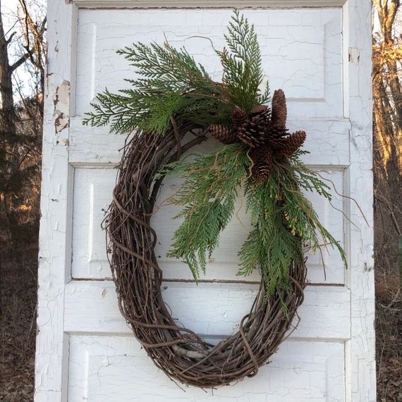 Woodland Winter Wreath for Front Door Lodge Mantel Wreath | Etsy | Etsy (US)