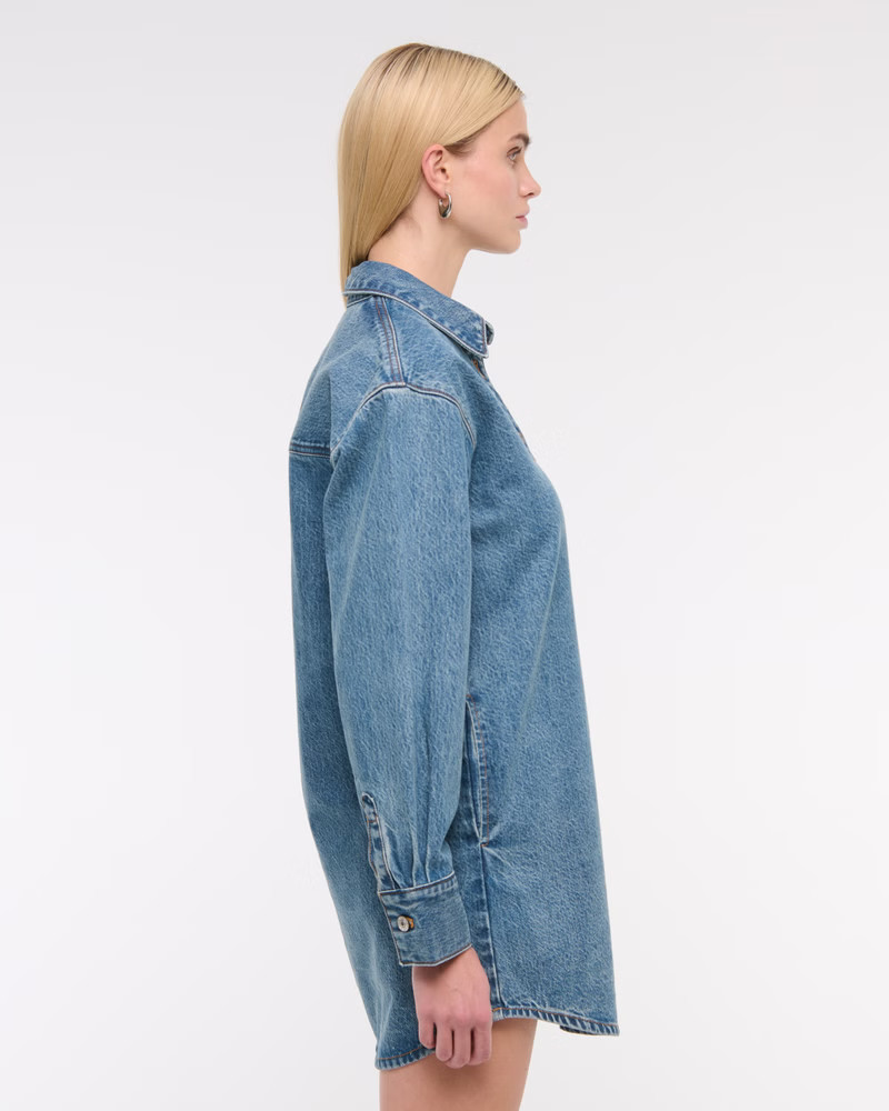 Denim Mini Shirt Dress | Abercrombie & Fitch (US)