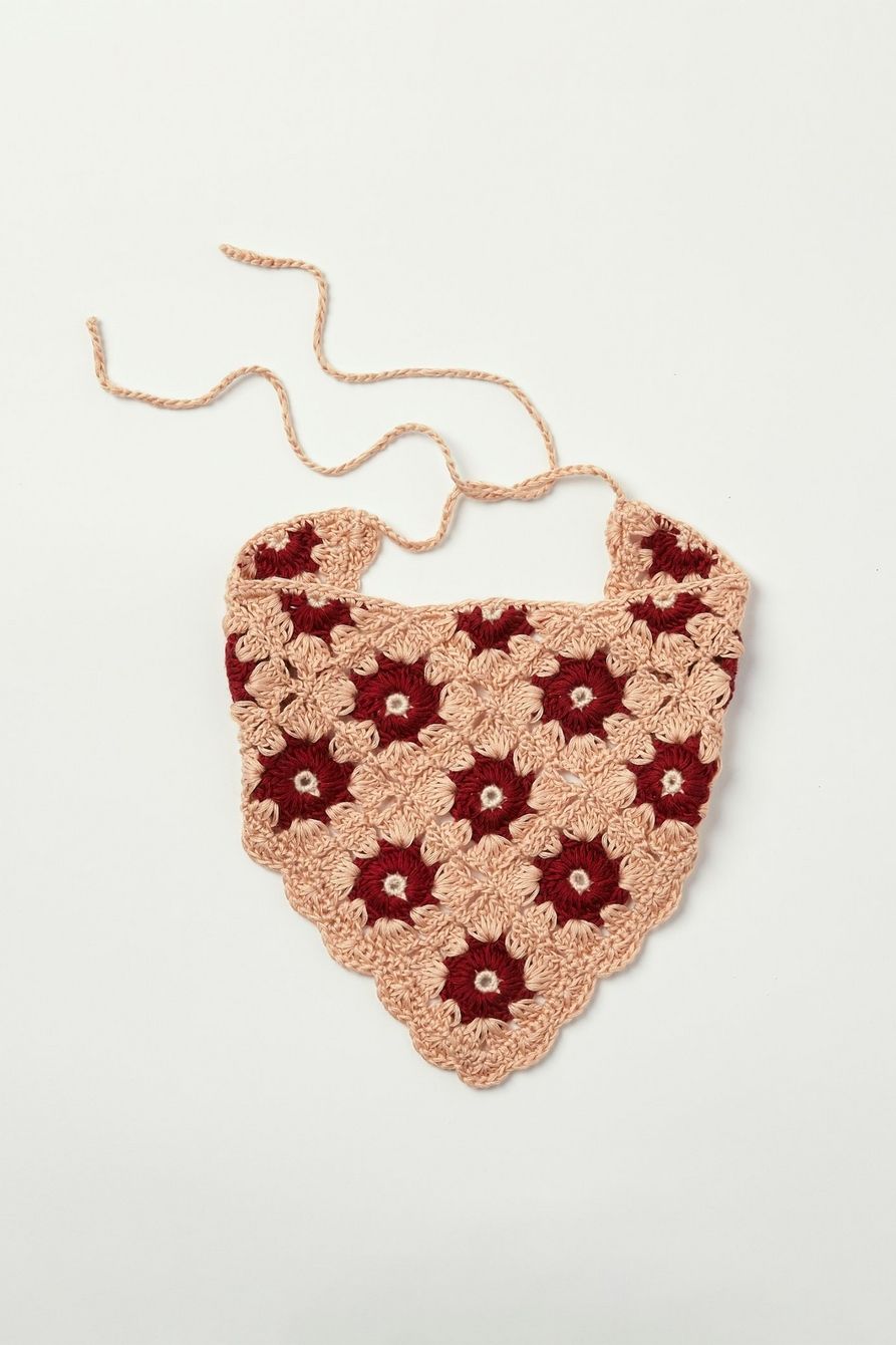 crochet flower hair scarf | Lucky Brand