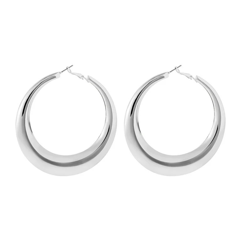 Jessica Simpson Women's Silvertone Hoop Earrings | Walmart (US)