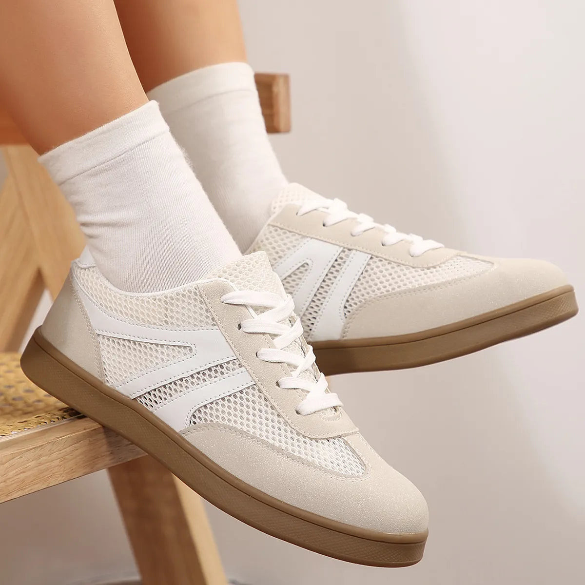 Round Toe Platform Sneakers Light Gray / 35(US4) | Casual Chic Boutique