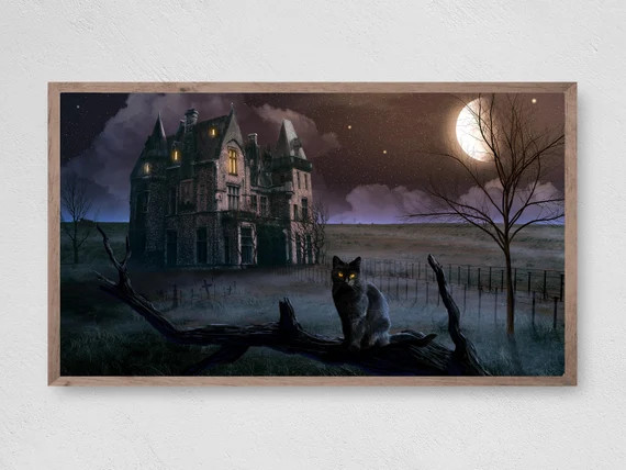 Halloween Cat Samsung Frame TV Art Halloween Frame TV Art | Etsy | Etsy (US)
