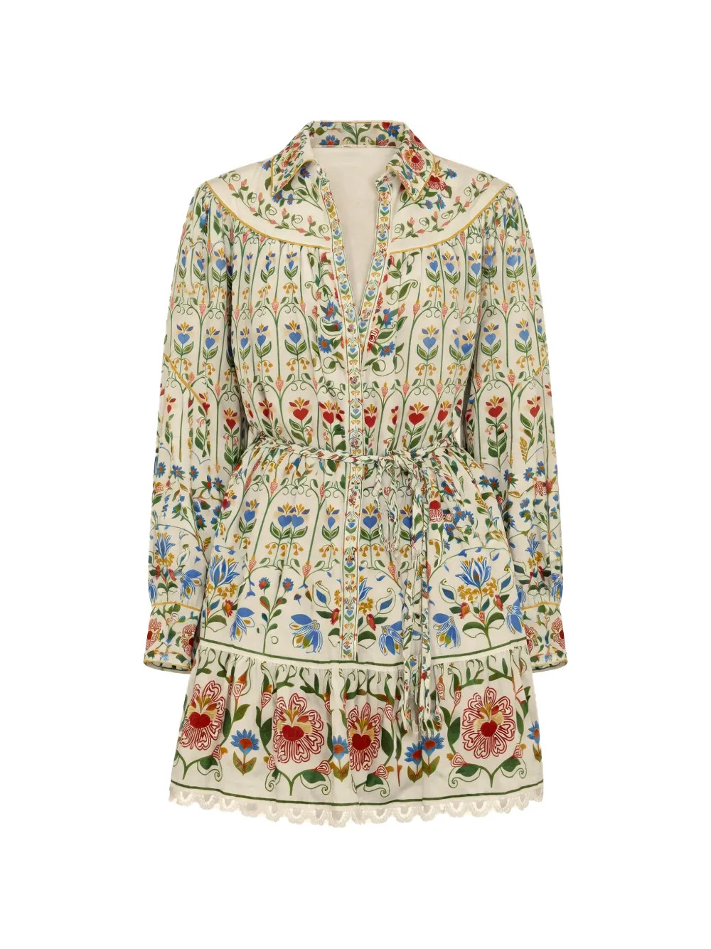 FARM Rio Floral Mini Dress | Neutrals | FARFETCH IL | Farfetch Global