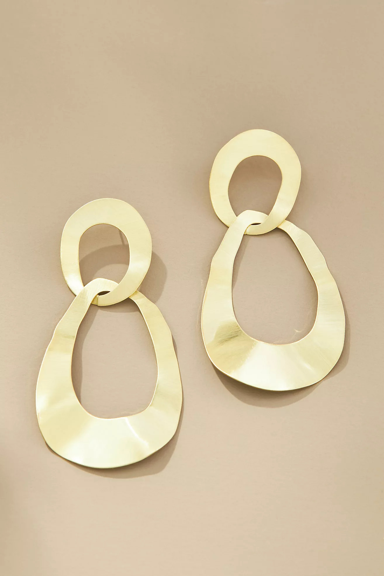 Scratched Metal Double Drop Earrings | Anthropologie (US)
