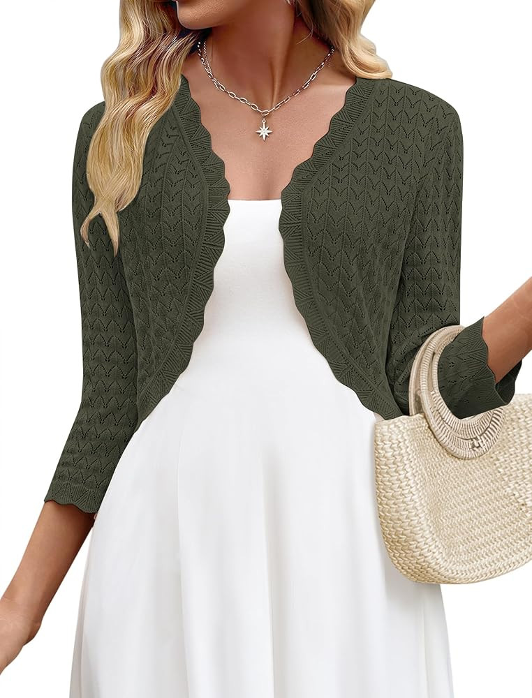 Zeagoo Women Bolero Shrug Crochet Cropped Cardigan Lightweight Summer Tops | Amazon (US)