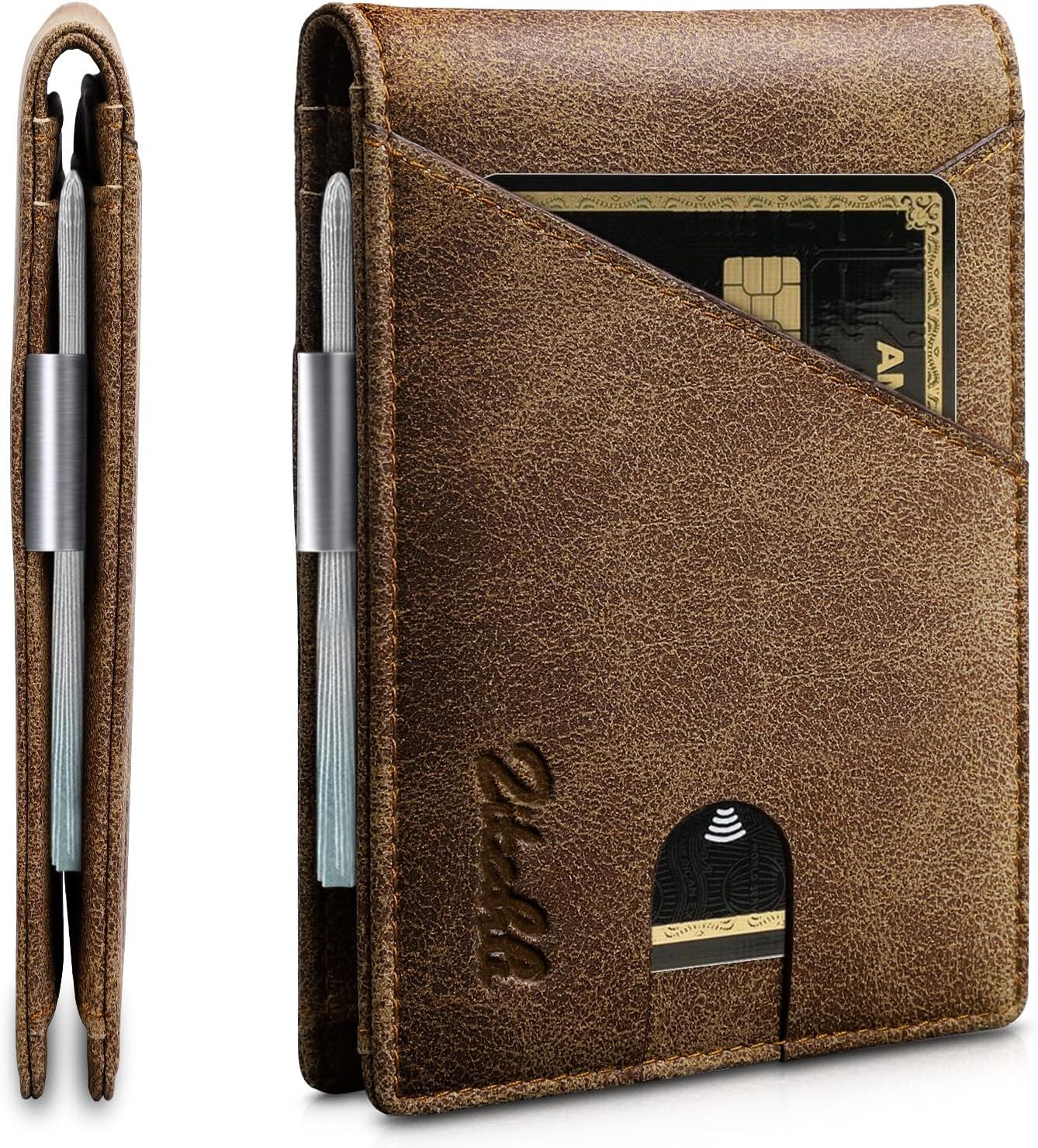 Zitahli Slim RFID Wallets for Men, Money Clip Bifold Leather Wallet Minimalist Mens Wallet with I... | Amazon (US)