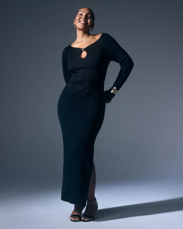 Hardware Keyhole Maxi Sweater Dress | Abercrombie & Fitch (US)