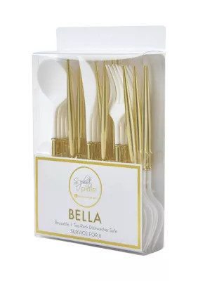 Sophistiplate Disposable Paper Tableware, Gold, 8 Piece Flatware Set | Belk