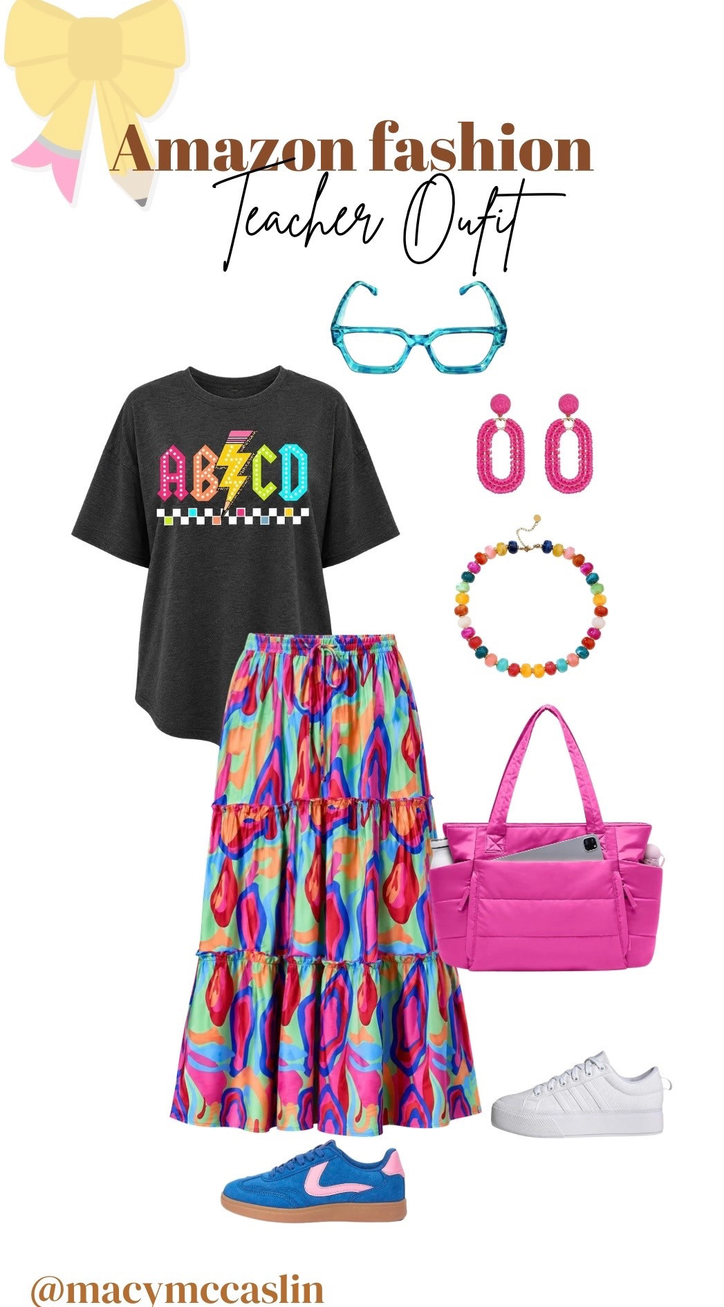 Step into the classroom with style! Check out this fun teacher outfit with accessories from Amazon. 🍎📚 #TeacherOutfit #AmazonFashion 

 #LTKootd #LTKSeasonal #LTKSaleAlert